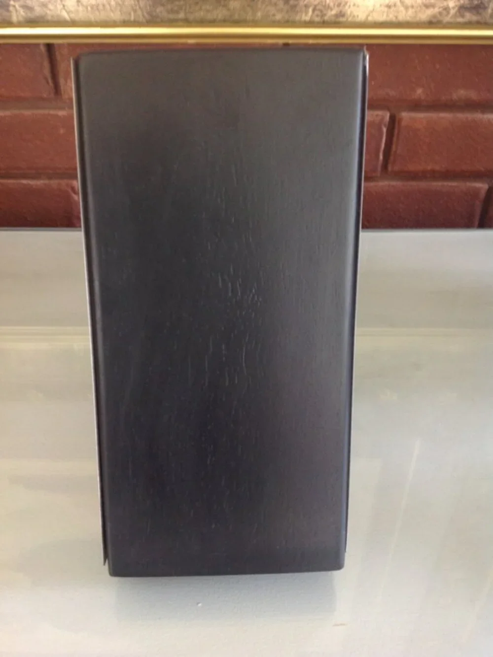 Angled black and silver knife Block